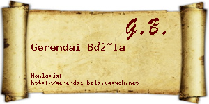 Gerendai Béla névjegykártya