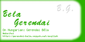 bela gerendai business card